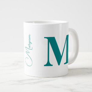 Moderne Anfangsbuchstaben und -namen   Aquamarine  Jumbo-Tasse