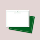 Moderne Anfangsmonogramm-Schreibwaren mit grünem R Mitteilungskarte