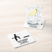 Moderne Angelrute sitzender Fischer Rechteckiger Pappuntersetzer (Vor Ort)