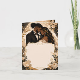 Moderne Anime-Hochzeitseinladung für schwarze Paar Einladung