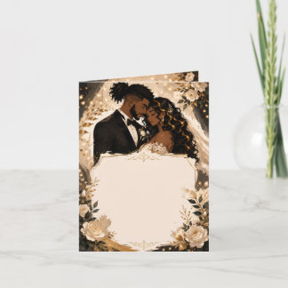 Moderne Anime-Hochzeitseinladung für schwarze Paar Einladung