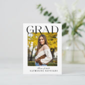 Moderne Ankündigung Abschluss Einfach Postkarte (Stehend Vorderseite)