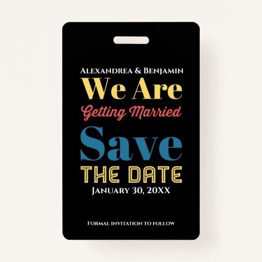 Moderne Ankündigung Datum freihalten Ausweis (Vorderseite)