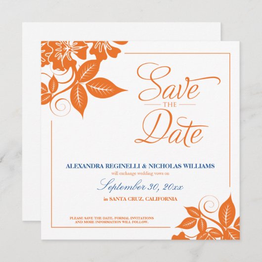 Moderne Ankündigung Datum freihalten (orange) (Vorne/Hinten)