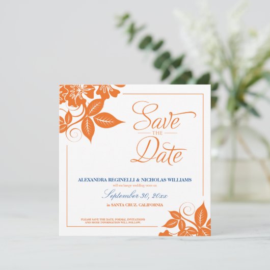 Moderne Ankündigung Datum freihalten (orange) (Stehend Vorderseite)