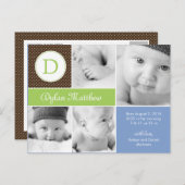 Moderne Ankündigung der Geburt - Blau (Vorne/Hinten)