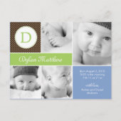 Moderne Ankündigung der Geburt - Blau (Vorderseite)