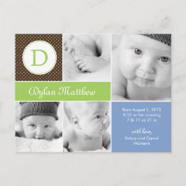 Moderne Ankündigung der Geburt - Blau