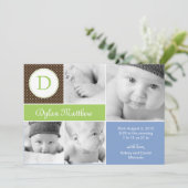 Moderne Ankündigung der Geburt - Blau (Stehend Vorderseite)