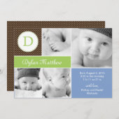 Moderne Ankündigung der Geburt - Blau (Vorne/Hinten)