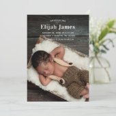 Moderne Ankündigung der Geburt des Fotos (Stehend Vorderseite)