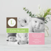 Moderne Ankündigung der Geburt - Rosa (Stehend Vorderseite)