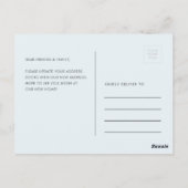 Moderne Ankündigung der Neuen Zuhause-Bewegung Postkarte (Rückseite)