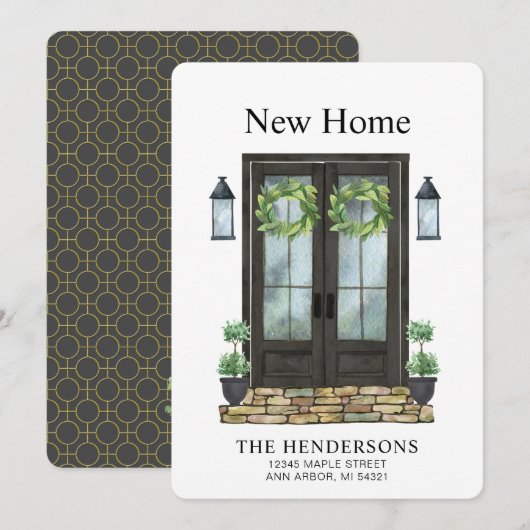 Moderne Ankündigung der neuen Zuhause Watercolor M (Vorne/Hinten)