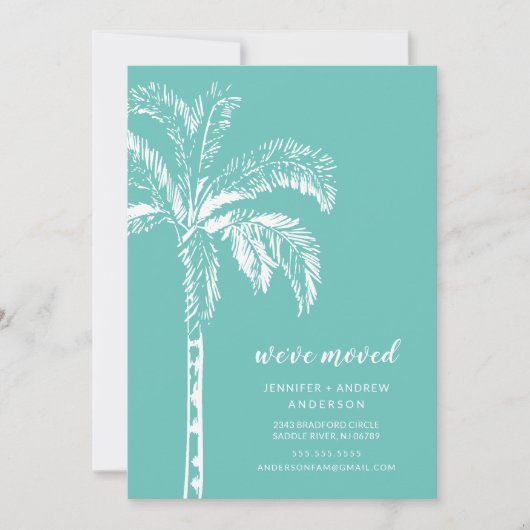 Moderne Ankündigung der Palmenbaumbewegung (Vorderseite)