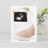 Moderne Ankündigung der Schwangerschaft im Schwarz (Stehend Vorderseite)