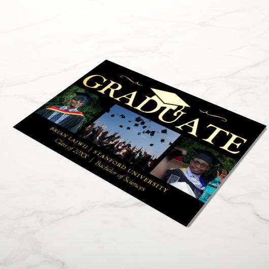 Moderne Ankündigung des 3-Foto-Abschlusses (Gedreht)