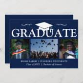 Moderne Ankündigung des 3-Foto-Abschlusses (Vorne/Hinten)