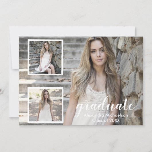 Moderne Ankündigung des 3-Foto-Abschlusses (Vorderseite)