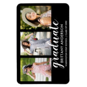 Moderne Ankündigung des 3-Foto-Abschlusses Magnet (Vertikal)