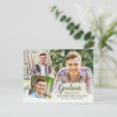 Moderne Ankündigung des 3-Foto-Abschlusses Postkarte (Stehend Vorderseite)