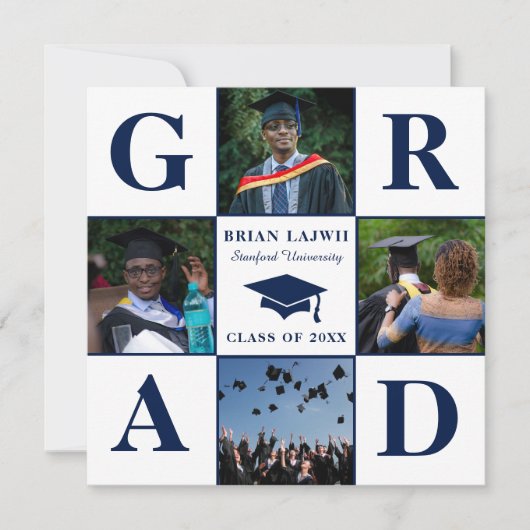 Moderne Ankündigung des 4-Foto-Abschlusses (Vorderseite)