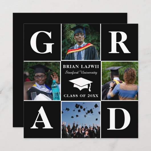 Moderne Ankündigung des 4-Foto-Abschlusses (Vorne/Hinten)