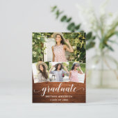 Moderne Ankündigung des 4-Foto-Abschlusses Holz (Stehend Vorderseite)