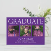 Moderne Ankündigung des 4-Foto-Abschlusses - Lila (Stehend Vorderseite)