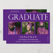 Moderne Ankündigung des 4-Foto-Abschlusses - Lila (Vorne/Hinten)