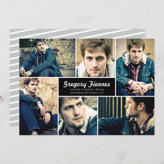 Moderne Ankündigung des 6-Foto-Abschlusses (Vorne/Hinten)