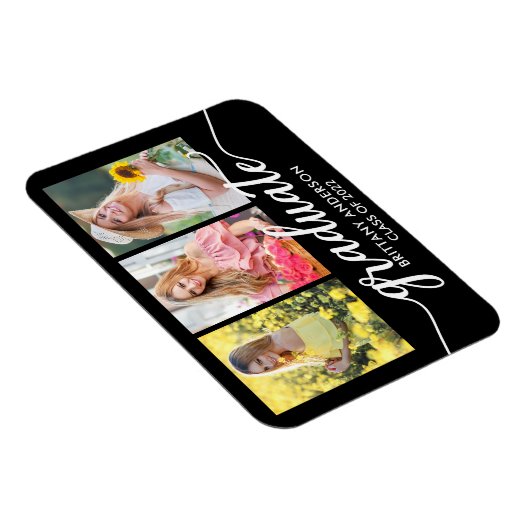 Moderne Ankündigung des Abschlusses 3 Foto Magnet (Rechte Seite)