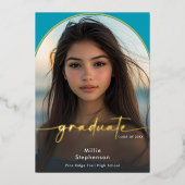 Moderne Ankündigung des Abschlusses Aqua Foil (Vorderseite)