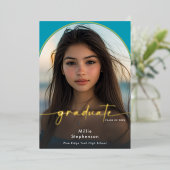 Moderne Ankündigung des Abschlusses Aqua Foil (Stehend vorne)