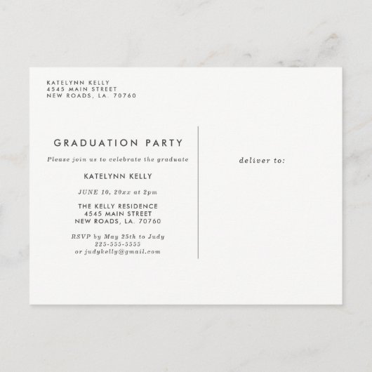 Moderne Ankündigung des Abschlusses "FotoCollage" (Rückseite)