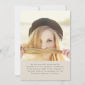 Moderne Ankündigung des Abschlusses für einfaches (Rückseite)