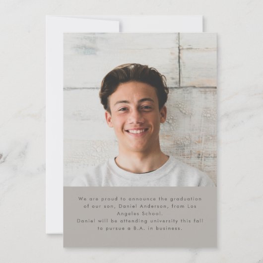 Moderne Ankündigung des Abschlusses für einfaches (Rückseite)