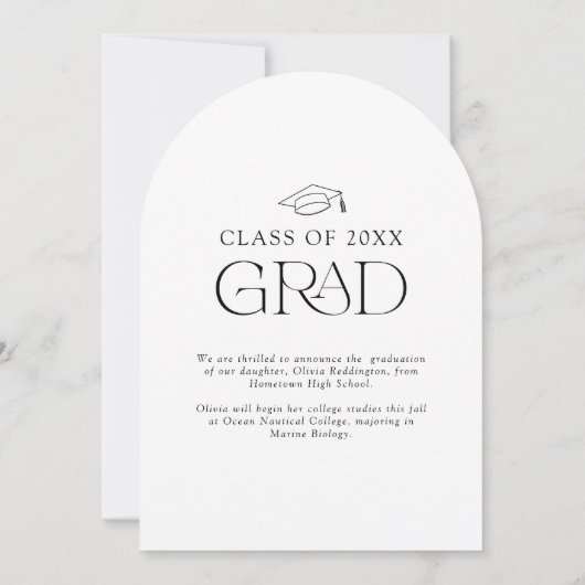 Moderne Ankündigung des Abschlusses "Minimal Arch  (Rückseite)