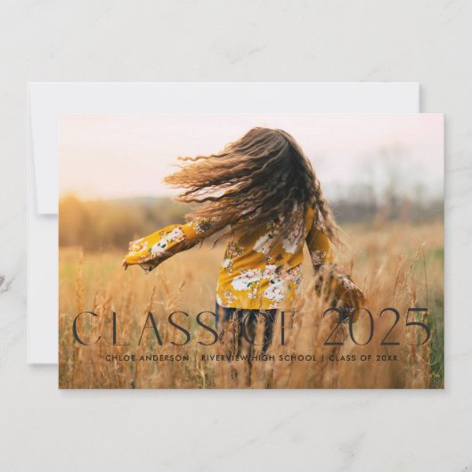 Moderne Ankündigung des Abschlusses "Simple Black (Vorderseite)