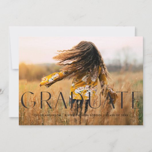 Moderne Ankündigung des Abschlusses "Simple Black (Vorderseite)