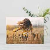 Moderne Ankündigung des Abschlusses "Simple Black (Stehend Vorderseite)