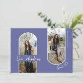 Moderne Ankündigung des Abschlusses Zwei Fotos (Stehend Vorderseite)