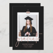 Moderne Ankündigung des eleganten Abschlusses (Vorne/Hinten)