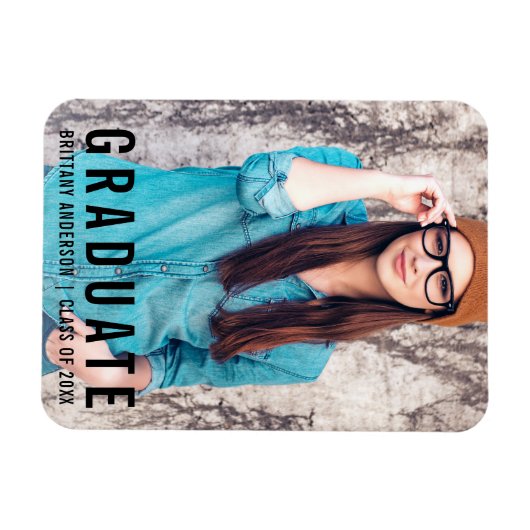 Moderne Ankündigung des Fotos Minimalistischer Abs Magnet (Horizontal)