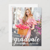 Moderne Ankündigung des Hübschen Abschlusses (Leer Postkarte (Vorne/Hinten)