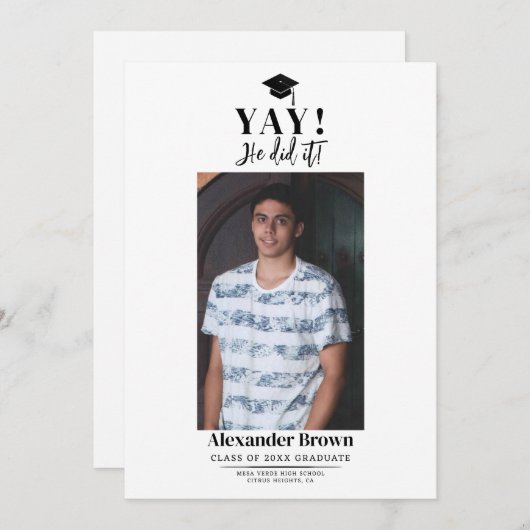 Moderne Ankündigung des Minimal Abschluss Foto (Vorne/Hinten)