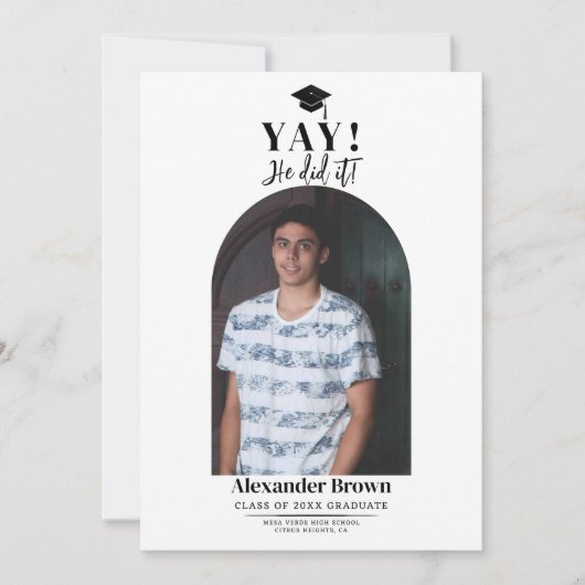 Moderne Ankündigung des Minimal Abschluss Foto (Vorderseite)