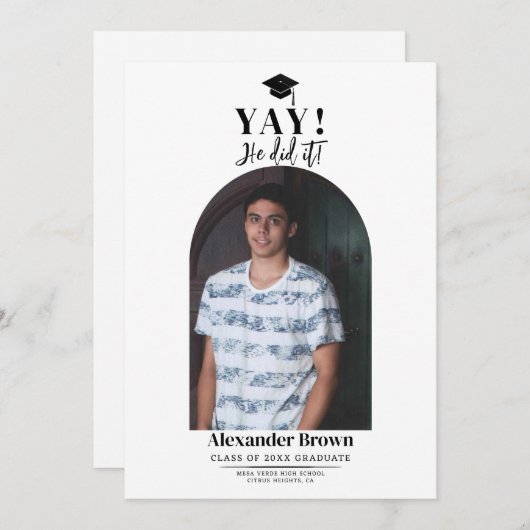 Moderne Ankündigung des Minimal Abschluss Foto (Vorne/Hinten)