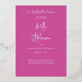 Moderne Ankündigung des Minimal Pink Foil Abschlus (Rückseite)