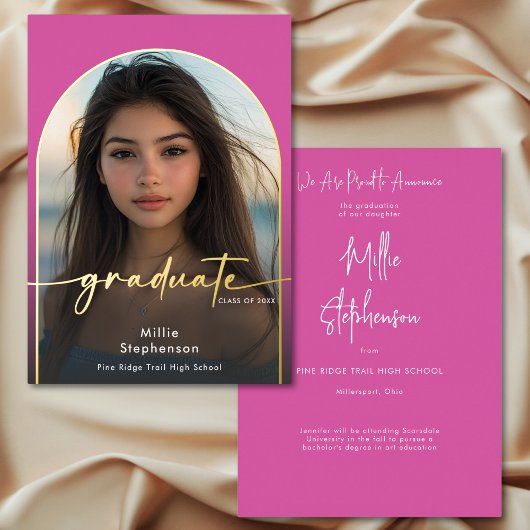Moderne Ankündigung des Minimal Pink Foil Abschlus